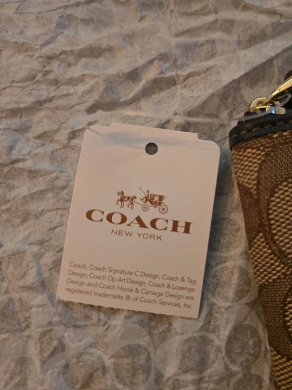 *NEW* Coach Corner Zip Wristlet In Signature Canvas Brown/Khaki F58033 - Picture 11 of 13